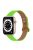 For Apple Watch Series 10 42mm / 9 8 7 41mm / 6 5 4 SE SE (2022) SE (2023) 40mm / 3 2 1 38mm Genuine Cowhide Leather Watch Band Double Snap Button Watch Strap (Retro Gold Connector) - Fluorescent Green