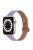 For Apple Watch Series 10 42mm / 9 8 7 41mm / 6 5 4 SE SE (2022) SE (2023) 40mm / 3 2 1 38mm Genuine Cowhide Leather Watch Band Double Snap Button Watch Strap (Retro Gold Connector) - Light Purple