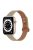 For Apple Watch Series 10 42mm / 9 8 7 41mm / 6 5 4 SE SE (2022) SE (2023) 40mm / 3 2 1 38mm Genuine Cowhide Leather Watch Band Double Snap Button Watch Strap (Retro Gold Connector) - Milk Tea Brown