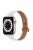 For Apple Watch Series 10 42mm / 9 8 7 41mm / 6 5 4 SE SE (2022) SE (2023) 40mm / 3 2 1 38mm Genuine Cowhide Leather Watch Band Double Snap Button Watch Strap (Retro Gold Connector) - White