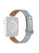 For Apple Watch Series 10 42mm / 9 8 7 41mm / 6 5 4 SE SE (2022) SE (2023) 40mm / 3 2 1 38mm Genuine Cowhide Leather Watch Band with Silver Connector - Elephant Grey