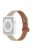 For Apple Watch Series 10 42mm / 9 8 7 41mm / 6 5 4 SE SE (2022) SE (2023) 40mm / 3 2 1 38mm Genuine Cowhide Leather Watch Band with Silver Connector - Ivory White