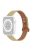 For Apple Watch Series 10 42mm / 9 8 7 41mm / 6 5 4 SE SE (2022) SE (2023) 40mm / 3 2 1 38mm Genuine Cowhide Leather Watch Band with Silver Connector - Light Apricot