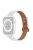 For Apple Watch Series 10 42mm / 9 8 7 41mm / 6 5 4 SE SE (2022) SE (2023) 40mm / 3 2 1 38mm Genuine Cowhide Leather Watch Band with Silver Connector - White