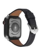 For Apple Watch Series 10 42mm / 9 8 7 41mm / 6 5 4 SE SE (2022) SE (2023) 40mm / 3 2 1 38mm Genuine Leather Anti-Wear Replacement Smart Watch Strap Wrist Band - Black