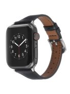 For Apple Watch Series 10 42mm / 9 8 7 41mm / 6 5 4 SE SE (2022) SE (2023) 40mm / 3 2 1 38mm Genuine Leather Anti-Wear Replacement Smart Watch Strap Wrist Band - Black