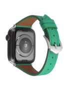 For Apple Watch Series 10 42mm / 9 8 7 41mm / 6 5 4 SE SE (2022) SE (2023) 40mm / 3 2 1 38mm Genuine Leather Anti-Wear Replacement Smart Watch Strap Wrist Band - Green