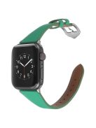 For Apple Watch Series 10 42mm / 9 8 7 41mm / 6 5 4 SE SE (2022) SE (2023) 40mm / 3 2 1 38mm Genuine Leather Anti-Wear Replacement Smart Watch Strap Wrist Band - Green