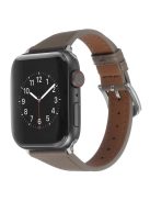 For Apple Watch Series 10 42mm / 9 8 7 41mm / 6 5 4 SE SE (2022) SE (2023) 40mm / 3 2 1 38mm Genuine Leather Anti-Wear Replacement Smart Watch Strap Wrist Band - Grey