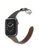 For Apple Watch Series 10 42mm / 9 8 7 41mm / 6 5 4 SE SE (2022) SE (2023) 40mm / 3 2 1 38mm Genuine Leather Anti-Wear Replacement Smart Watch Strap Wrist Band - Grey