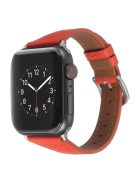 For Apple Watch Series 10 42mm / 9 8 7 41mm / 6 5 4 SE SE (2022) SE (2023) 40mm / 3 2 1 38mm Genuine Leather Anti-Wear Replacement Smart Watch Strap Wrist Band - Orange