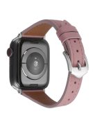 For Apple Watch Series 10 42mm / 9 8 7 41mm / 6 5 4 SE SE (2022) SE (2023) 40mm / 3 2 1 38mm Genuine Leather Anti-Wear Replacement Smart Watch Strap Wrist Band - Pink