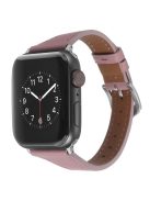 For Apple Watch Series 10 42mm / 9 8 7 41mm / 6 5 4 SE SE (2022) SE (2023) 40mm / 3 2 1 38mm Genuine Leather Anti-Wear Replacement Smart Watch Strap Wrist Band - Pink