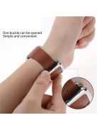 For Apple Watch Series 10 42mm / 9 8 7 41mm / 6 5 4 SE SE (2022) SE (2023) 40mm / 3 2 1 38mm Genuine Leather Watch Band Wrist Strap with Magnetic Rose Gold Square Buckle - Brown