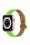 For Apple Watch Series 10 42mm / 9 8 7 41mm / 6 5 4 SE SE (2022) SE (2023) 40mm / 3 2 1 38mm Genuine Leather Watch Strap Double Rivet Replacement Wrist Band, Rose Gold Connector - Fluorescent Green