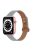 For Apple Watch Series 10 42mm / 9 8 7 41mm / 6 5 4 SE SE (2022) SE (2023) 40mm / 3 2 1 38mm Genuine Leather Watch Strap Double Rivet Replacement Wrist Band, Rose Gold Connector - Grey