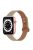 For Apple Watch Series 10 42mm / 9 8 7 41mm / 6 5 4 SE SE (2022) SE (2023) 40mm / 3 2 1 38mm Genuine Leather Watch Strap Double Rivet Replacement Wrist Band, Rose Gold Connector - Light Brown