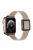 For Apple Watch Series 10 42mm / 9 8 7 41mm / 6 5 4 SE SE (2022) SE (2023) 40mm / 3 2 1 38mm Genuine Leather Watch Strap Magnetic Closure Wristband, Black Square Buckle - Apricot