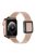 For Apple Watch Series 10 42mm / 9 8 7 41mm / 6 5 4 SE SE (2022) SE (2023) 40mm / 3 2 1 38mm Genuine Leather Watch Strap Magnetic Closure Wristband, Black Square Buckle - Sand Pink