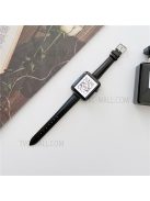 For Apple Watch Series 10 42mm / 9 8 7 41mm / 6 5 4 SE SE (2022) SE (2023) 40mm / 3 2 1 38mm Genuine Leather Watch Strap Pin Buckle Replacement Wrist Band - Black