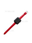 For Apple Watch Series 10 42mm / 9 8 7 41mm / 6 5 4 SE SE (2022) SE (2023) 40mm / 3 2 1 38mm Genuine Leather Watch Strap Pin Buckle Replacement Wrist Band - Red