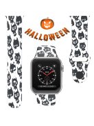 For Apple Watch Series 10 42mm / 9 8 7 41mm / 6 5 4 SE SE (2022) SE (2023) 40mm / 3 2 1 38mm Halloween Floral Watch Band Silicone Replacement Sport Strap, Size: L - Little Devils