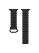 For Apple Watch Series 10 42mm / 9 8 7 41mm / 6 5 4 SE SE (2022) SE (2023) 40mm / 3 2 1 38mm Magnetic Adsorption Replacement Strap Silicone Watch Band with Tail Buckle - Black