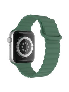   For Apple Watch Series 10 42mm / 9 8 7 41mm / 6 5 4 SE SE (2022) SE (2023) 40mm / 3 2 1 38mm Magnetic Adsorption Replacement Strap Silicone Watch Band with Tail Buckle - Green