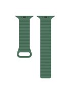 For Apple Watch Series 10 42mm / 9 8 7 41mm / 6 5 4 SE SE (2022) SE (2023) 40mm / 3 2 1 38mm Magnetic Adsorption Replacement Strap Silicone Watch Band with Tail Buckle - Green