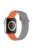 For Apple Watch Series 10 42mm / 9 8 7 41mm / 6 5 4 SE SE (2022) SE (2023) 40mm / 3 2 1 38mm Magnetic Adsorption Replacement Strap Silicone Watch Band with Tail Buckle - Grey / Orange