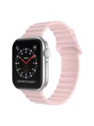 For Apple Watch Series 10 42mm / 9 8 7 41mm / 6 5 4 SE SE (2022) SE (2023) 40mm / 3 2 1 38mm Magnetic Adsorption Replacement Strap Silicone Watch Band with Tail Buckle - Pink