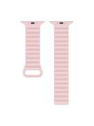 For Apple Watch Series 10 42mm / 9 8 7 41mm / 6 5 4 SE SE (2022) SE (2023) 40mm / 3 2 1 38mm Magnetic Adsorption Replacement Strap Silicone Watch Band with Tail Buckle - Pink