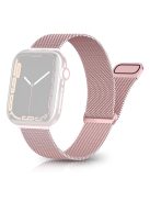 For Apple Watch Series 10 42mm / 9 8 7 41mm / 6 5 4 SE SE (2022) SE (2023) 40mm / 3 2 1 38mm Magnetic Milanese Loop Watch Band Stainless Steel Mesh Strap Replacement - Rose Pink