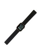 For Apple Watch Series 10 42mm / 9 8 7 41mm / 6 5 4 SE SE (2022) SE (2023) 40mm / 3 2 1 38mm Magnetic Watch Band Genuine Leather Replacement Strap - Black