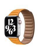 For Apple Watch Series 10 42mm / 9 8 7 41mm / 6 5 4 SE SE (2022) SE (2023) 40mm / 3 2 1 38mm Magnetic Watch Band Genuine Leather Replacement Strap - California Poppy