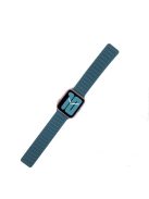 For Apple Watch Series 10 42mm / 9 8 7 41mm / 6 5 4 SE SE (2022) SE (2023) 40mm / 3 2 1 38mm Magnetic Watch Band Genuine Leather Replacement Strap - Cape Blue