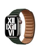 For Apple Watch Series 10 42mm / 9 8 7 41mm / 6 5 4 SE SE (2022) SE (2023) 40mm / 3 2 1 38mm Magnetic Watch Band Genuine Leather Replacement Strap - Cedar Green