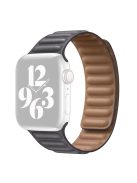 For Apple Watch Series 10 42mm / 9 8 7 41mm / 6 5 4 SE SE (2022) SE (2023) 40mm / 3 2 1 38mm Magnetic Watch Band Genuine Leather Replacement Strap - Grey