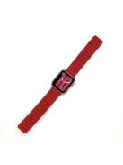 For Apple Watch Series 10 42mm / 9 8 7 41mm / 6 5 4 SE SE (2022) SE (2023) 40mm / 3 2 1 38mm Magnetic Watch Band Genuine Leather Replacement Strap - Red