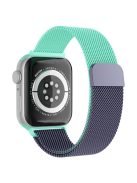 For Apple Watch Series 10 42mm / 9 8 7 41mm / 6 5 4 SE SE (2022) SE (2023) 40mm / 3 2 1 38mm Mesh Milanese Bracelet Watch Band Gradient Magnetic Strap Replacement - Gradient Cyan / Dark Grey