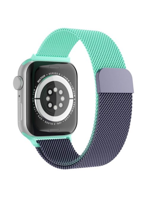 For Apple Watch Series 10 42mm / 9 8 7 41mm / 6 5 4 SE SE (2022) SE (2023) 40mm / 3 2 1 38mm Mesh Milanese Bracelet Watch Band Gradient Magnetic Strap Replacement - Gradient Cyan / Dark Grey