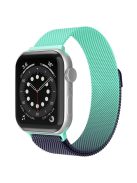 For Apple Watch Series 10 42mm / 9 8 7 41mm / 6 5 4 SE SE (2022) SE (2023) 40mm / 3 2 1 38mm Mesh Milanese Bracelet Watch Band Gradient Magnetic Strap Replacement - Gradient Cyan / Dark Grey