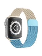 For Apple Watch Series 10 42mm / 9 8 7 41mm / 6 5 4 SE SE (2022) SE (2023) 40mm / 3 2 1 38mm Mesh Milanese Bracelet Watch Band Gradient Magnetic Strap Replacement - Gradient Gold / Blue