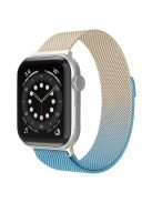 For Apple Watch Series 10 42mm / 9 8 7 41mm / 6 5 4 SE SE (2022) SE (2023) 40mm / 3 2 1 38mm Mesh Milanese Bracelet Watch Band Gradient Magnetic Strap Replacement - Gradient Gold / Blue