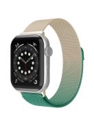 For Apple Watch Series 10 42mm / 9 8 7 41mm / 6 5 4 SE SE (2022) SE (2023) 40mm / 3 2 1 38mm Mesh Milanese Bracelet Watch Band Gradient Magnetic Strap Replacement - Gradient Gold / Green