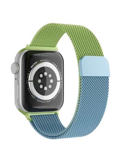 For Apple Watch Series 10 42mm / 9 8 7 41mm / 6 5 4 SE SE (2022) SE (2023) 40mm / 3 2 1 38mm Mesh Milanese Bracelet Watch Band Gradient Magnetic Strap Replacement - Gradient Green / Blue