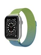 For Apple Watch Series 10 42mm / 9 8 7 41mm / 6 5 4 SE SE (2022) SE (2023) 40mm / 3 2 1 38mm Mesh Milanese Bracelet Watch Band Gradient Magnetic Strap Replacement - Gradient Green / Blue