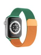 For Apple Watch Series 10 42mm / 9 8 7 41mm / 6 5 4 SE SE (2022) SE (2023) 40mm / 3 2 1 38mm Mesh Milanese Bracelet Watch Band Gradient Magnetic Strap Replacement - Gradient Green / Orange