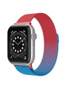 For Apple Watch Series 10 42mm / 9 8 7 41mm / 6 5 4 SE SE (2022) SE (2023) 40mm / 3 2 1 38mm Mesh Milanese Bracelet Watch Band Gradient Magnetic Strap Replacement - Gradient Red / Blue