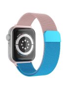 For Apple Watch Series 10 42mm / 9 8 7 41mm / 6 5 4 SE SE (2022) SE (2023) 40mm / 3 2 1 38mm Mesh Milanese Bracelet Watch Band Gradient Magnetic Strap Replacement - Gradient Rose Gold / Blue